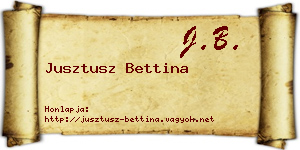 Jusztusz Bettina névjegykártya